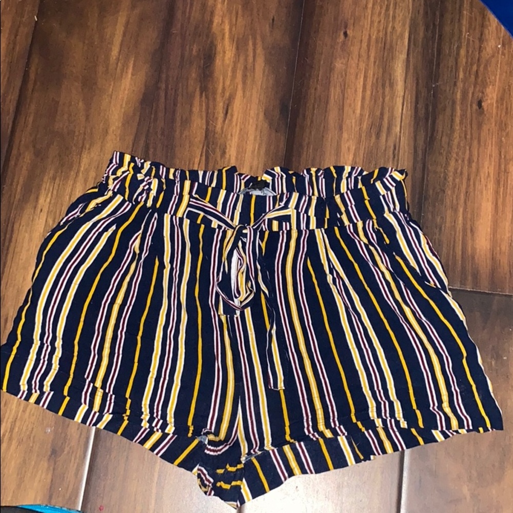 Ambiance Apparel striped shorts with ties